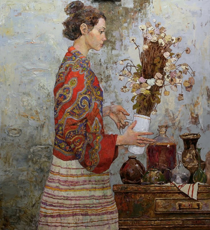 Denis Sarazhin - Moça com flores