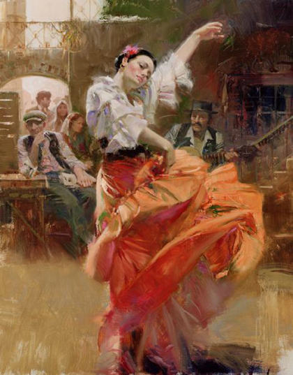 Pino Daeni - Flamenco in red