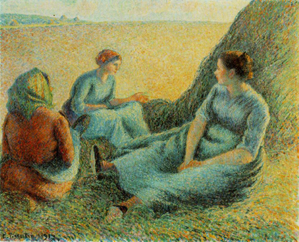 Pissarro - Colhedoras de feno descansando (1891)
