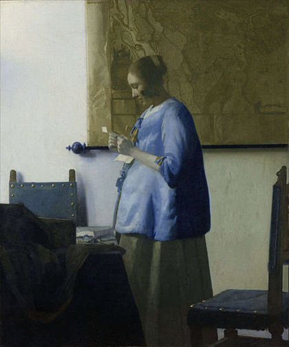 Vermeer - Mulher de Azul Lendo uma Carta