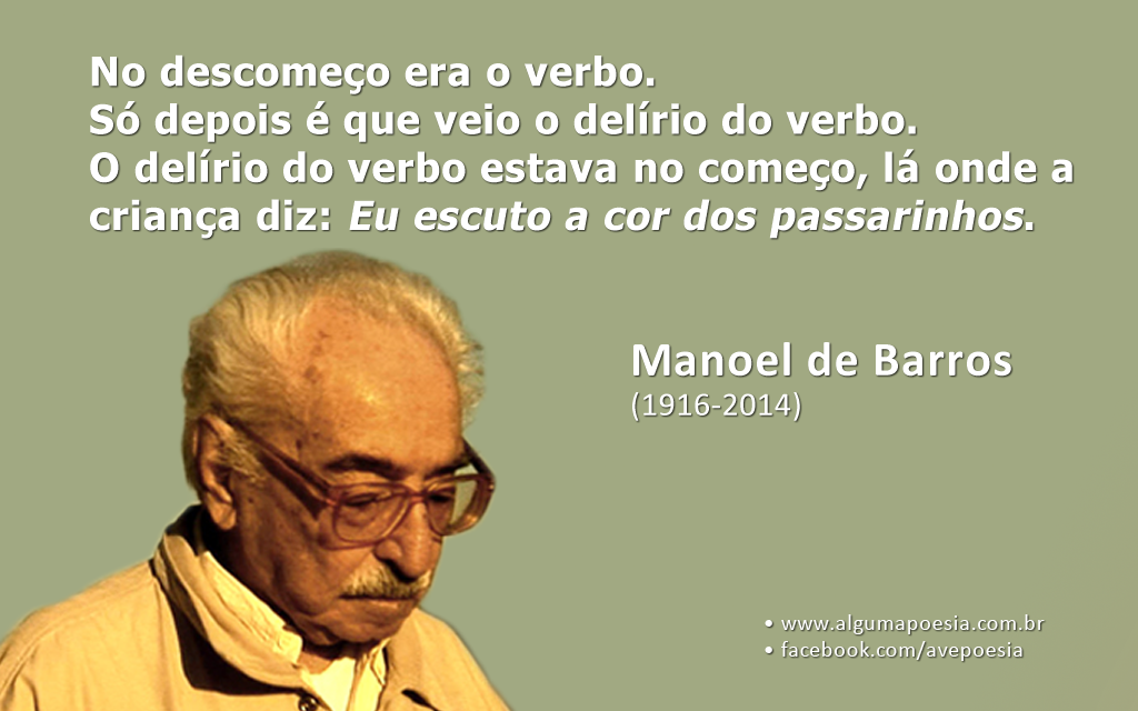 Cartão poético - Manoel de Barros