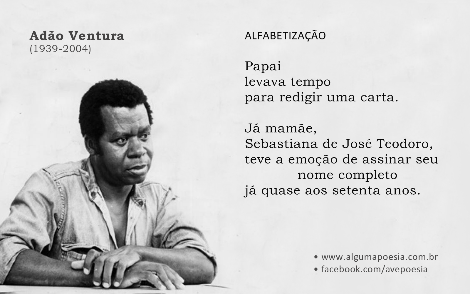 Cartão poético - Adão Ventura