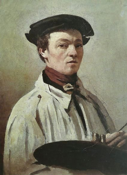 Jean-Baptiste-Camille Corot - Autorretrato com paleta