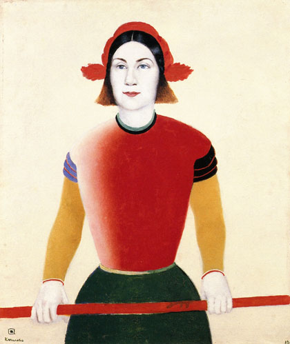 Kazimir Malevich - Girl with a red staff - 1932-33