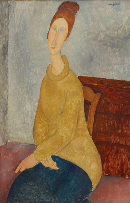 Modigliani - Jeamme Hébutherne with yellow sweater=1019-19