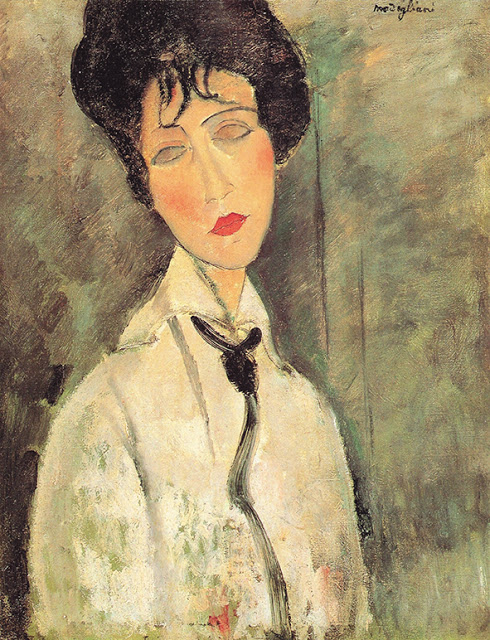 Modigliani - Mulher com gravata preta-1917