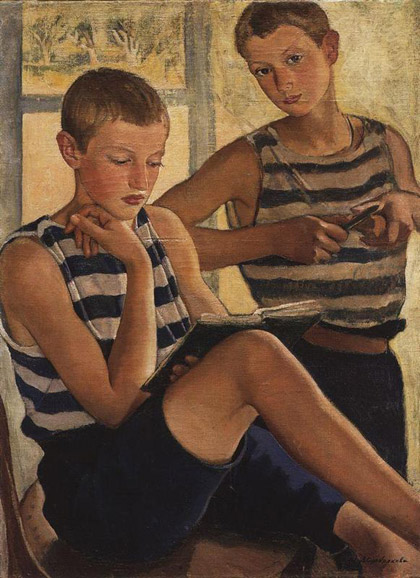 Zinaida Evgenievna Serebriakova - Boys-in-sailor-s-striped-vests-1919