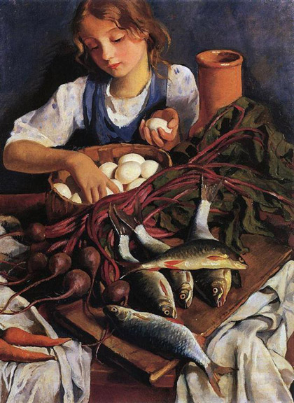 Zinaida Evgenievna Serebriakova - in-the-kitchen-1923